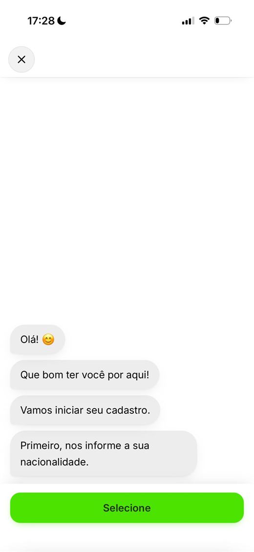 Cadastro no app Finuse Pago